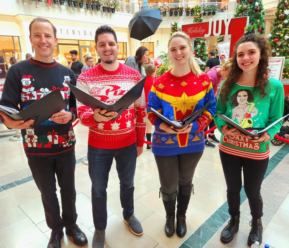 The Village Carolers singing at Bridgewater Commons