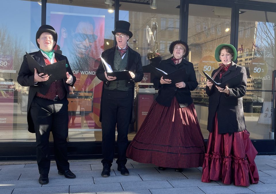 The Village Carolers singing in Glenside, PA